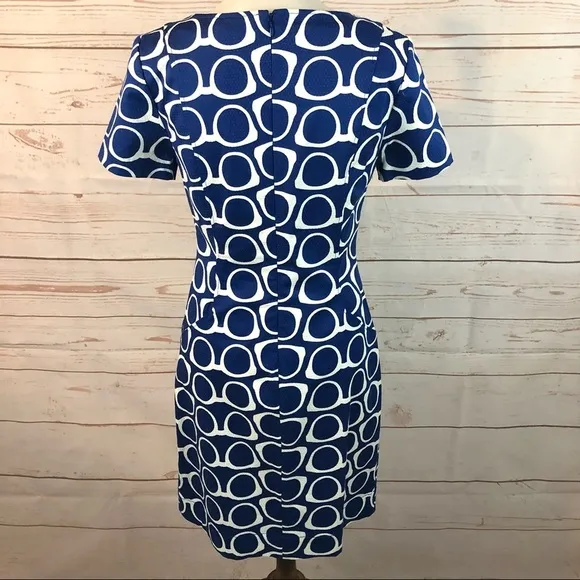 Boden Angela Textured Eye Glasses Dress Riviera Blue