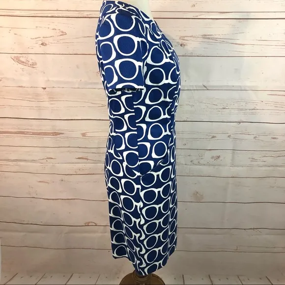 Boden Angela Textured Eye Glasses Dress Riviera Blue
