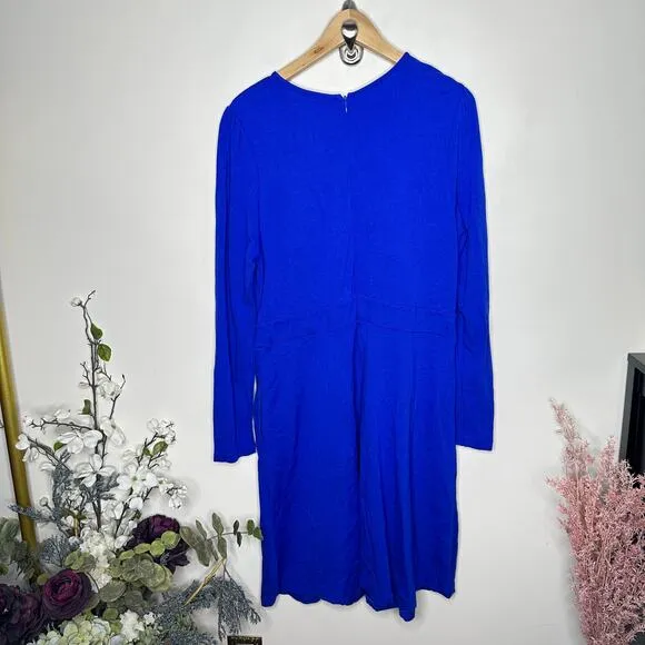 BODEN Sabrina Ponte Fit &amp; Flare Dress Royal Blue Sz 16/18 Reg {B22}