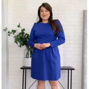 BODEN Sabrina Ponte Fit &amp; Flare Dress Royal Blue Sz 16/18 Reg {B22}
