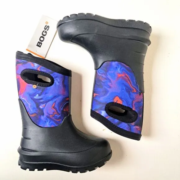 BOGS Boots Youth Kids 11 EU 27 Neo Classic Oil Twist Purple Swirl Girls Boys NWT