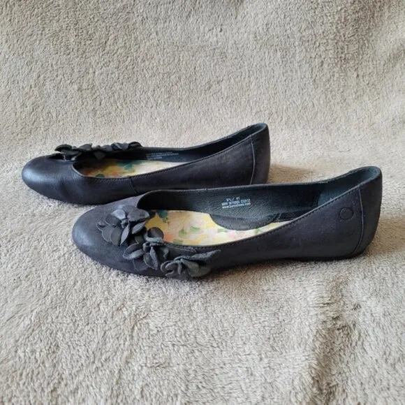 Born black leather flats size 9.5