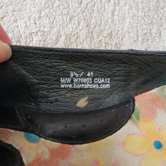 Born black leather flats size 9.5
