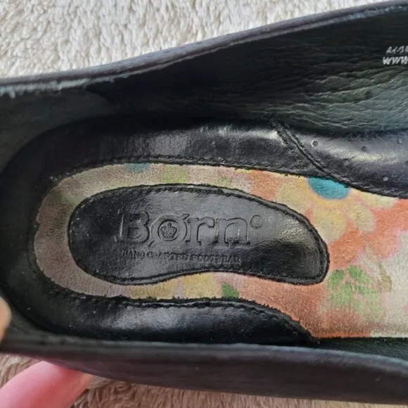 Born black leather flats size 9.5