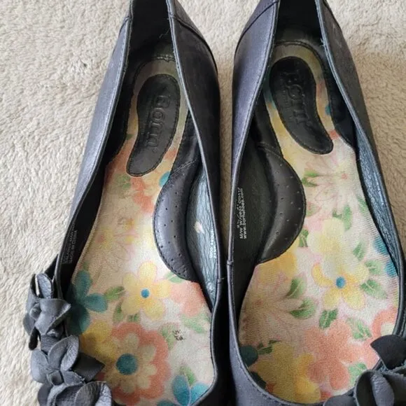 Born black leather flats size 9.5