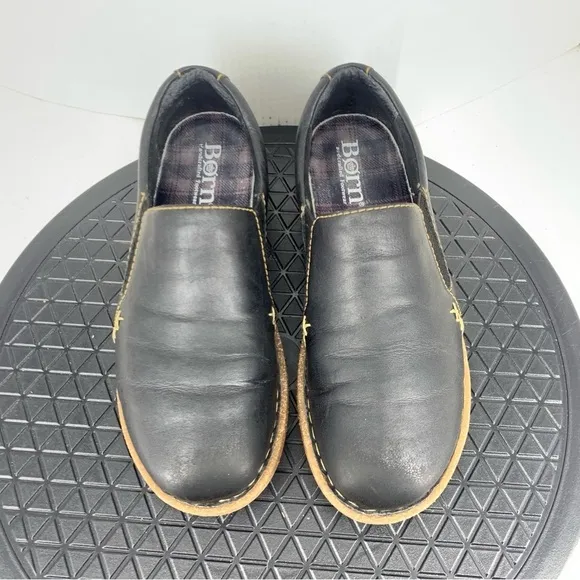 Born Men 42 Size 10 Shoes Black Leather Bryson Clogs Slip On Loafers Sneakers