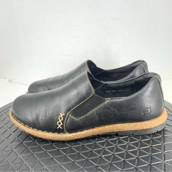 Born Men 42 Size 10 Shoes Black Leather Bryson Clogs Slip On Loafers Sneakers
