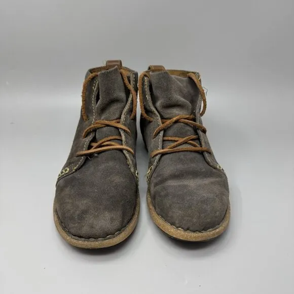 Born Temple Ankle Boots Women's 9.5M Brown Suede Leather Comfort Chukka
