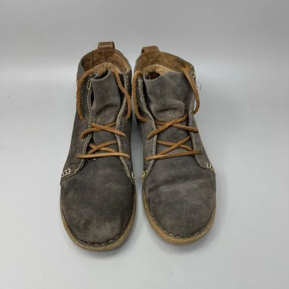 Born Temple Ankle Boots Women's 9.5M Brown Suede Leather Comfort Chukka