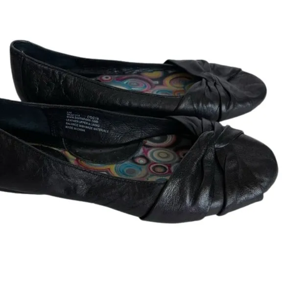 Born Women's Black Leather Flats Size 8
