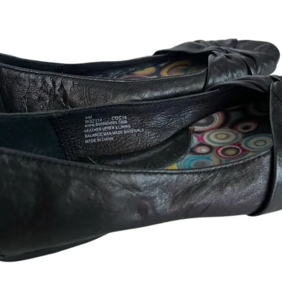 Born Women's Black Leather Flats Size 8