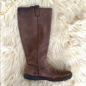 Born Women's Brown Swede Leather Tall Boots - Great Condition