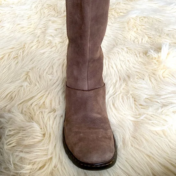 Born Women's Brown Swede Leather Tall Boots - Great Condition