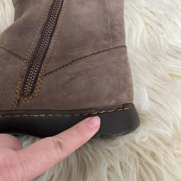 Born Women's Brown Swede Leather Tall Boots - Great Condition