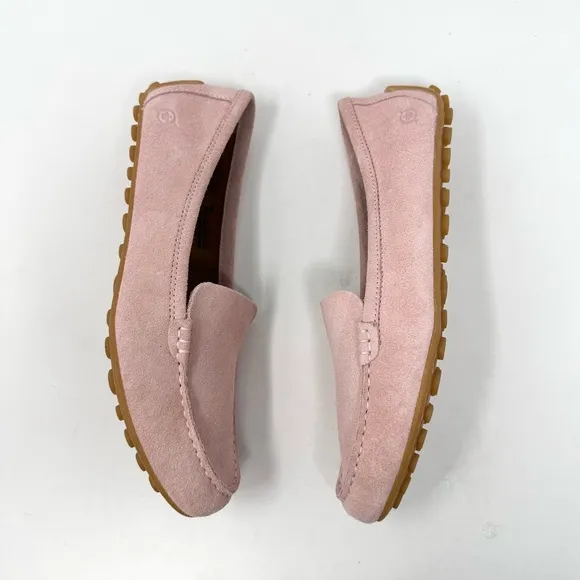 Born Women's Pink Leather Driving Loafers Suede
