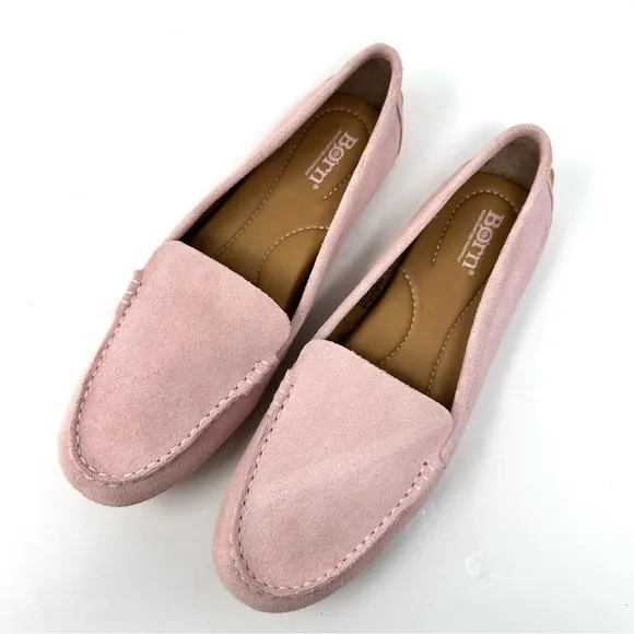 Born Women's Pink Leather Driving Loafers Suede