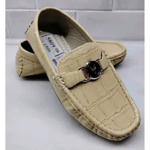 BOSS Boys Leather Loafers Size 9.5 US Crocodile Designer Moccasins Kids Shoes