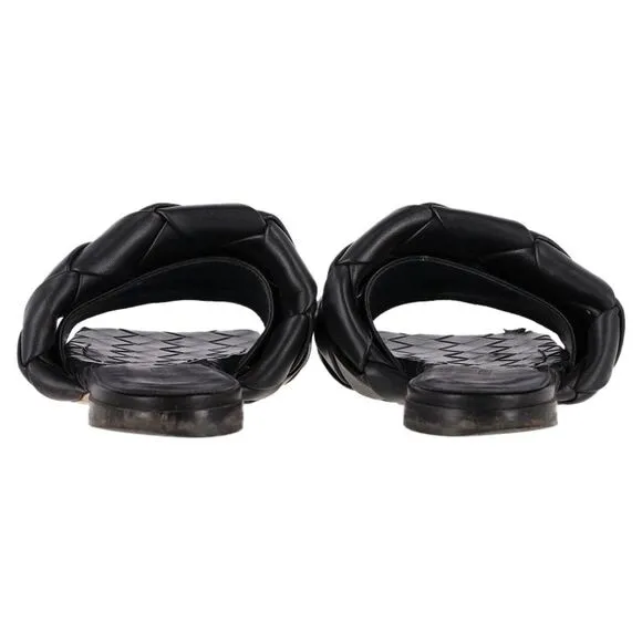 Bottega Veneta Lido Flats in Black Leather