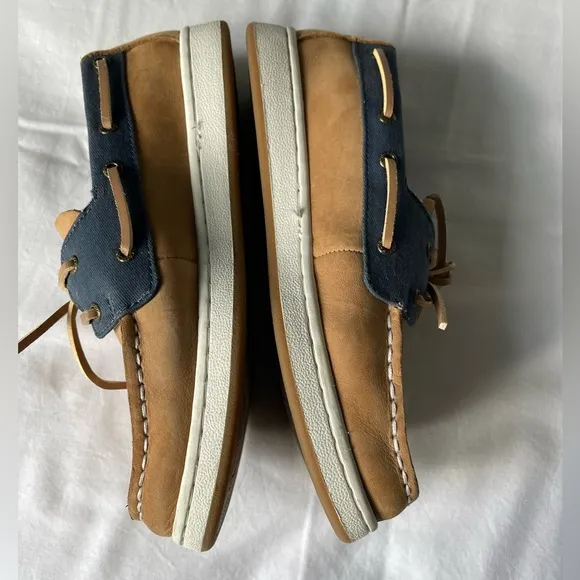 Boys 3M  Sperry Top-Sider Sperry Cup II Boat Shoe Tan/Navy Leather