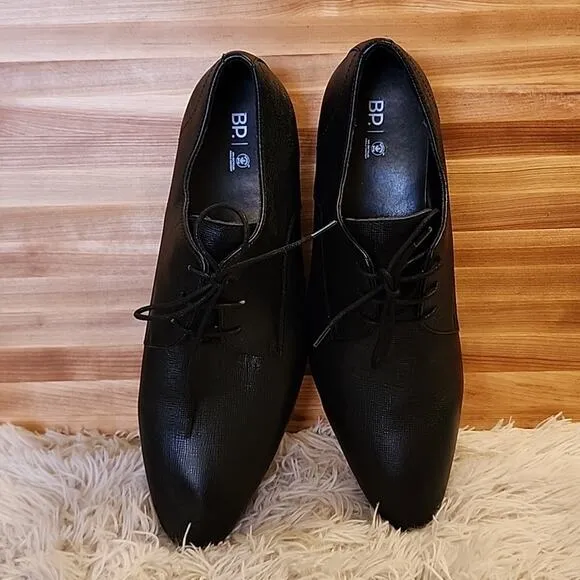 BP. ALBERT PLAIN TOE DERBY IN BLACK SAFFIANO MENS SIZE 13