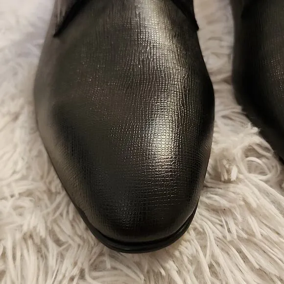 BP. ALBERT PLAIN TOE DERBY IN BLACK SAFFIANO MENS SIZE 13