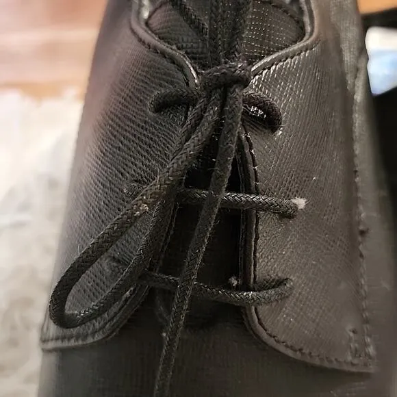 BP. ALBERT PLAIN TOE DERBY IN BLACK SAFFIANO MENS SIZE 13
