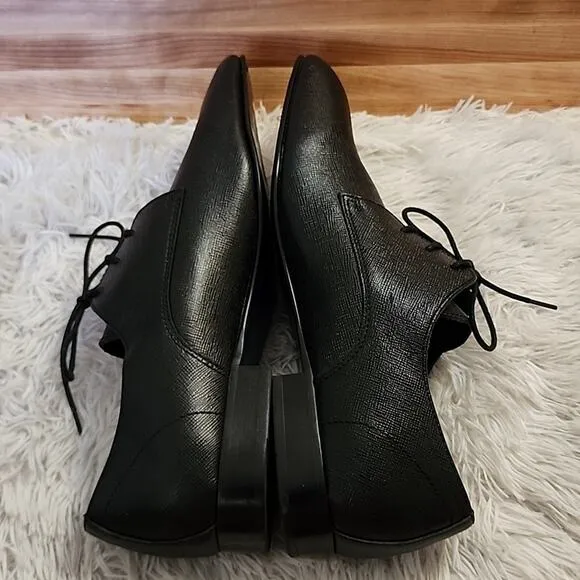 BP. ALBERT PLAIN TOE DERBY IN BLACK SAFFIANO MENS SIZE 13