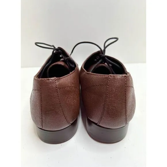 BP Derby Shoes Mens Size 8 Brown Textured Leather Plain Toe Shoes NEW