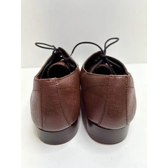 BP Dress Shoes Mens Size 8.5 Brown Leather Derby Textured Plain Toe Shoes