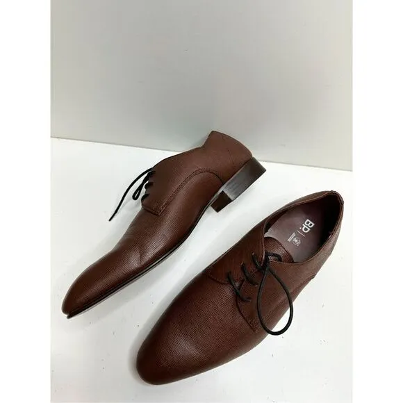 BP Dress Shoes Mens Size 8.5 Brown Leather Derby Textured Plain Toe Shoes