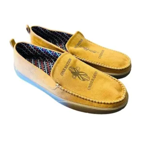 Bradford Exchange “One Nation Under God&quot; Men's Faux Suede Moccasins