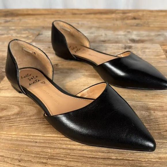 Brand New Banana Republic Black Leather D'orsay Flats, Size 6.5