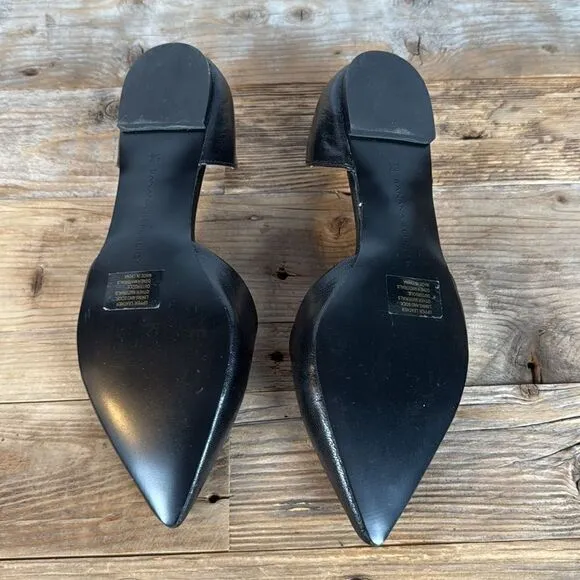 Brand New Banana Republic Black Leather D'orsay Flats, Size 6.5