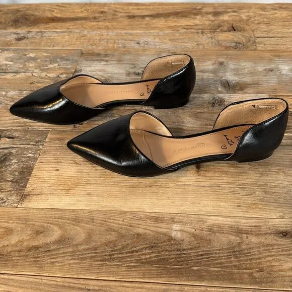 Brand New Banana Republic Black Leather D'orsay Flats, Size 6.5