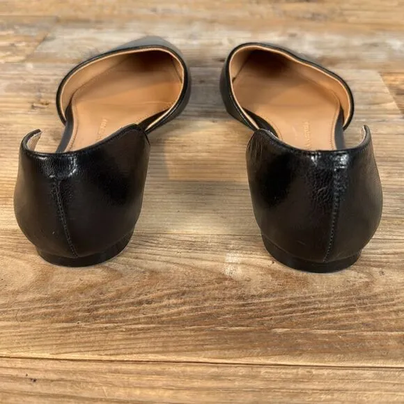 Brand New Banana Republic Black Leather D'orsay Flats, Size 6.5