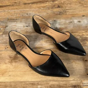 Brand New Banana Republic Black Leather D'orsay Flats, Size 6.5