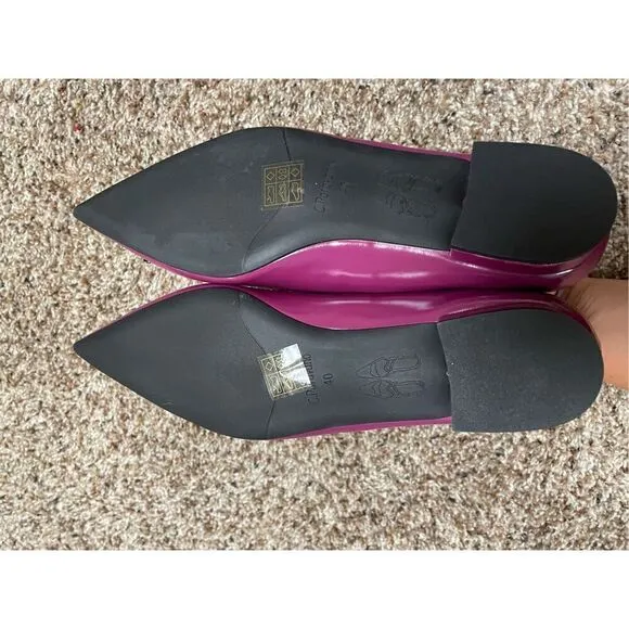 Brand New C. Paravano Women’s EU 40 US 10 Purple Crystal Leather Flats