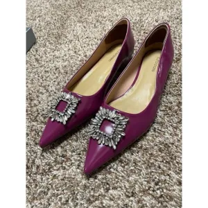 Brand New C. Paravano Women’s EU 40 US 10 Purple Crystal Leather Flats