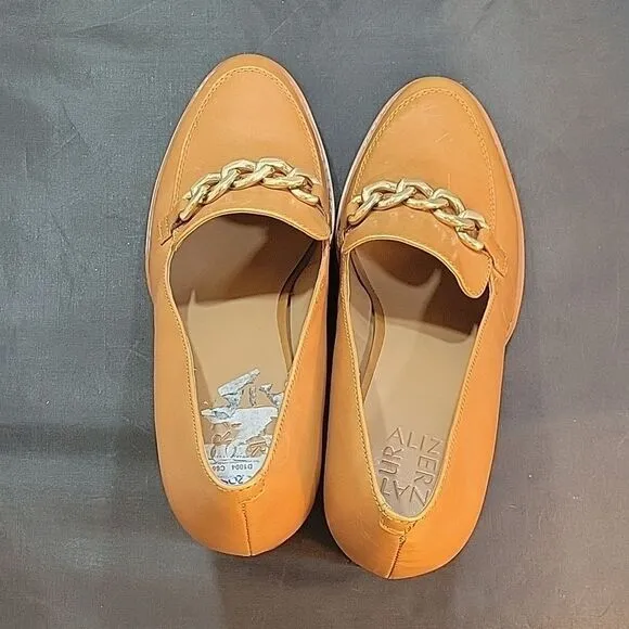 BRAND NEW NATURALIZER CALLIE MOC ENGLISH TEA LEATHER HEELED SHOES I3520L1200