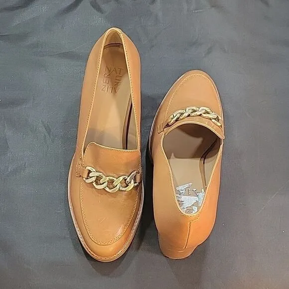 BRAND NEW NATURALIZER CALLIE MOC ENGLISH TEA LEATHER HEELED SHOES I3520L1200