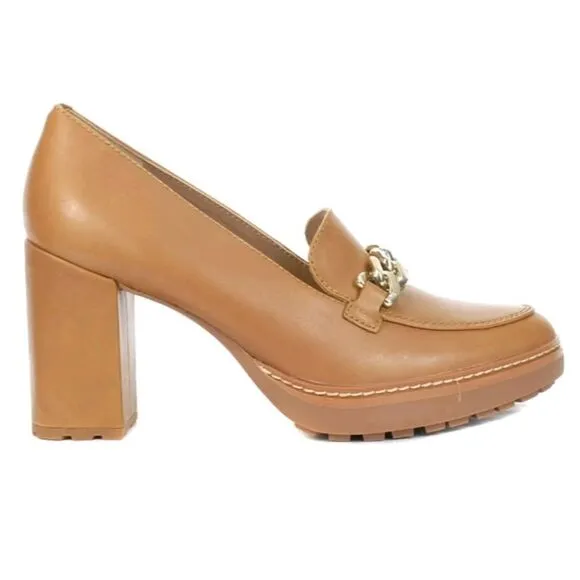 BRAND NEW NATURALIZER CALLIE MOC ENGLISH TEA LEATHER HEELED SHOES I3520L1200
