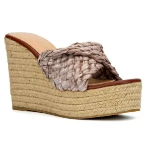 BRAND NEW OLIVIA MILLER IRMA OPEN TOE WEDGE HEEL SANDAL
