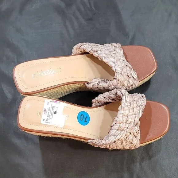 BRAND NEW OLIVIA MILLER IRMA OPEN TOE WEDGE HEEL SANDAL