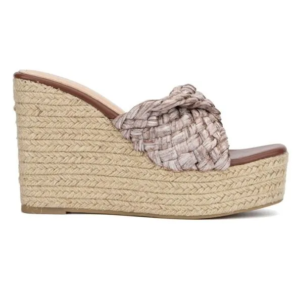 BRAND NEW OLIVIA MILLER IRMA OPEN TOE WEDGE HEEL SANDAL
