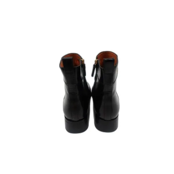 Brand New Tory Burch Everly Flat Boots Etrusco Calf Black Leather 10M. Leather.
