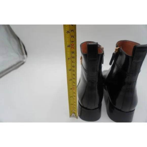Brand New Tory Burch Everly Flat Boots Etrusco Calf Black Leather 10M. Leather.