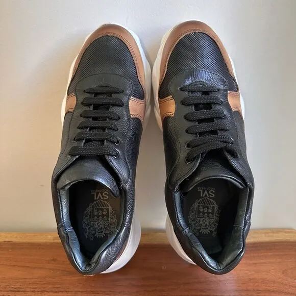Brazilian Leather Shoes Black Brown Trainers Men’s 8.5 Sneakers EUC