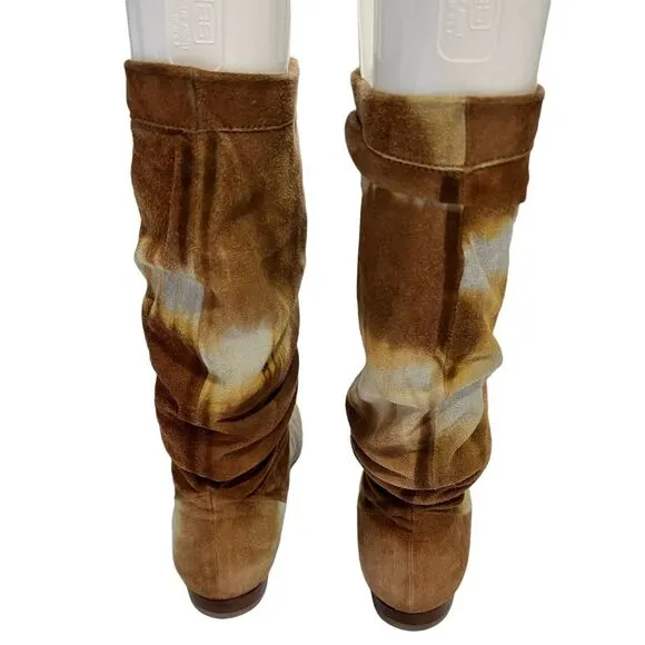 Brian Atwood Women's Brown Tie Dye Sueded Ontario Batik Boots Size 6