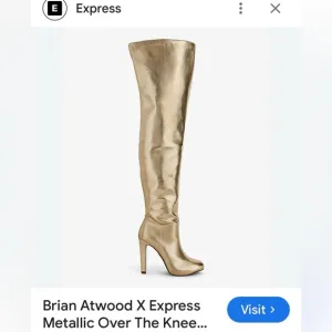 BRIAN ATWOOD X EXPRESS Metallic over the Knee Heeled Boots SIZE 7.5