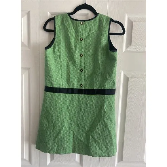 Brooks Brothers Fleece Girls 16 Green Textured Dress Classic Derby